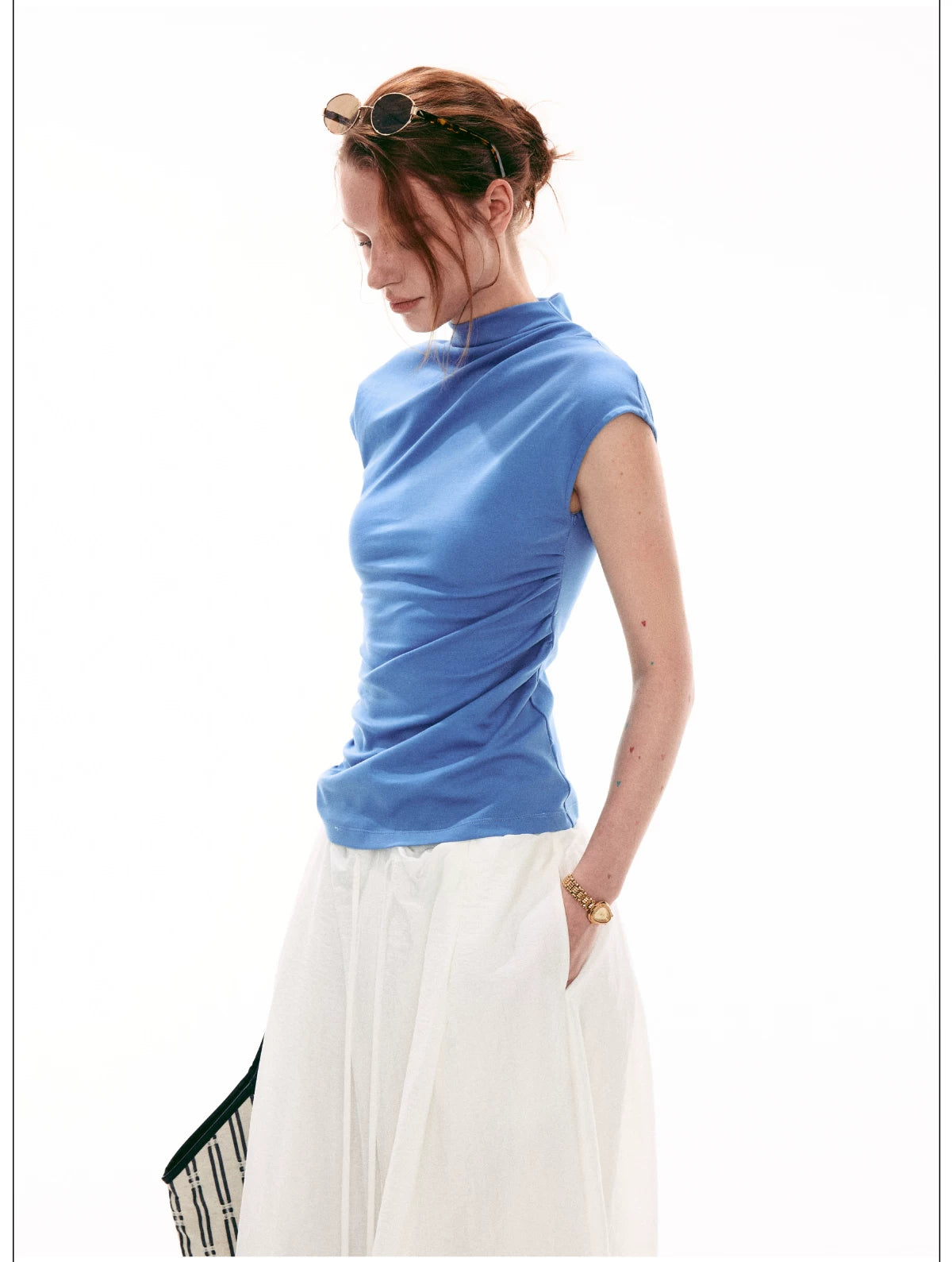 Draped Asymmetric Twist Top