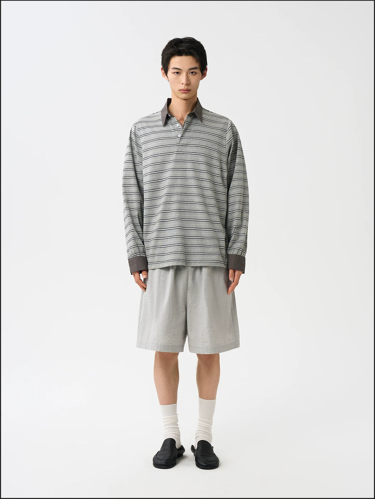 Ashbourne Striped Long-Sleeve Polo