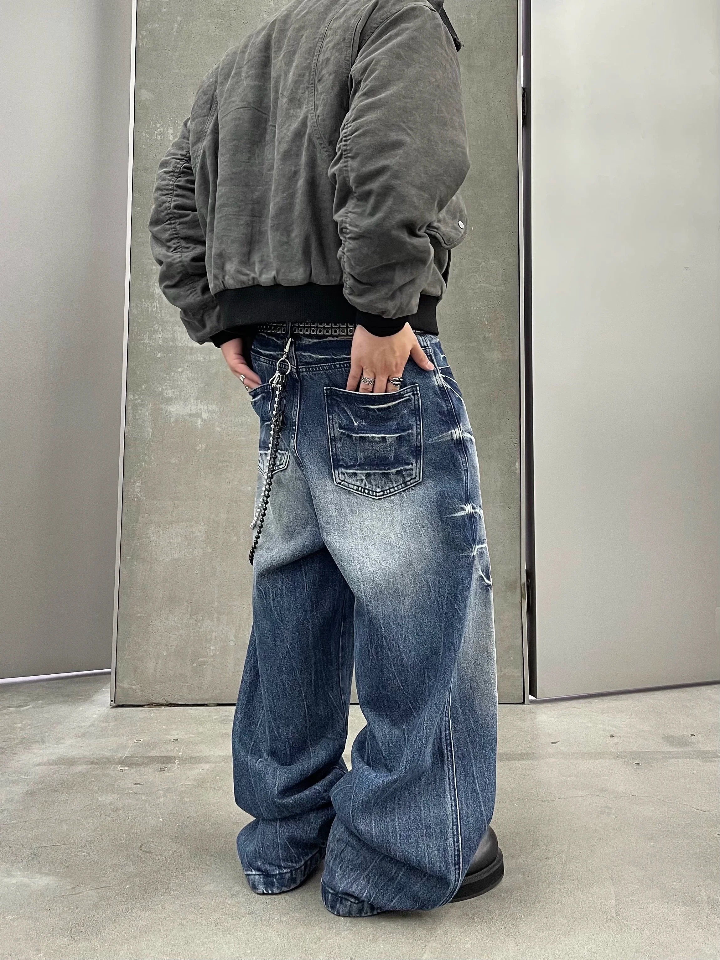 Midnight Shatter Wide Leg Jeans