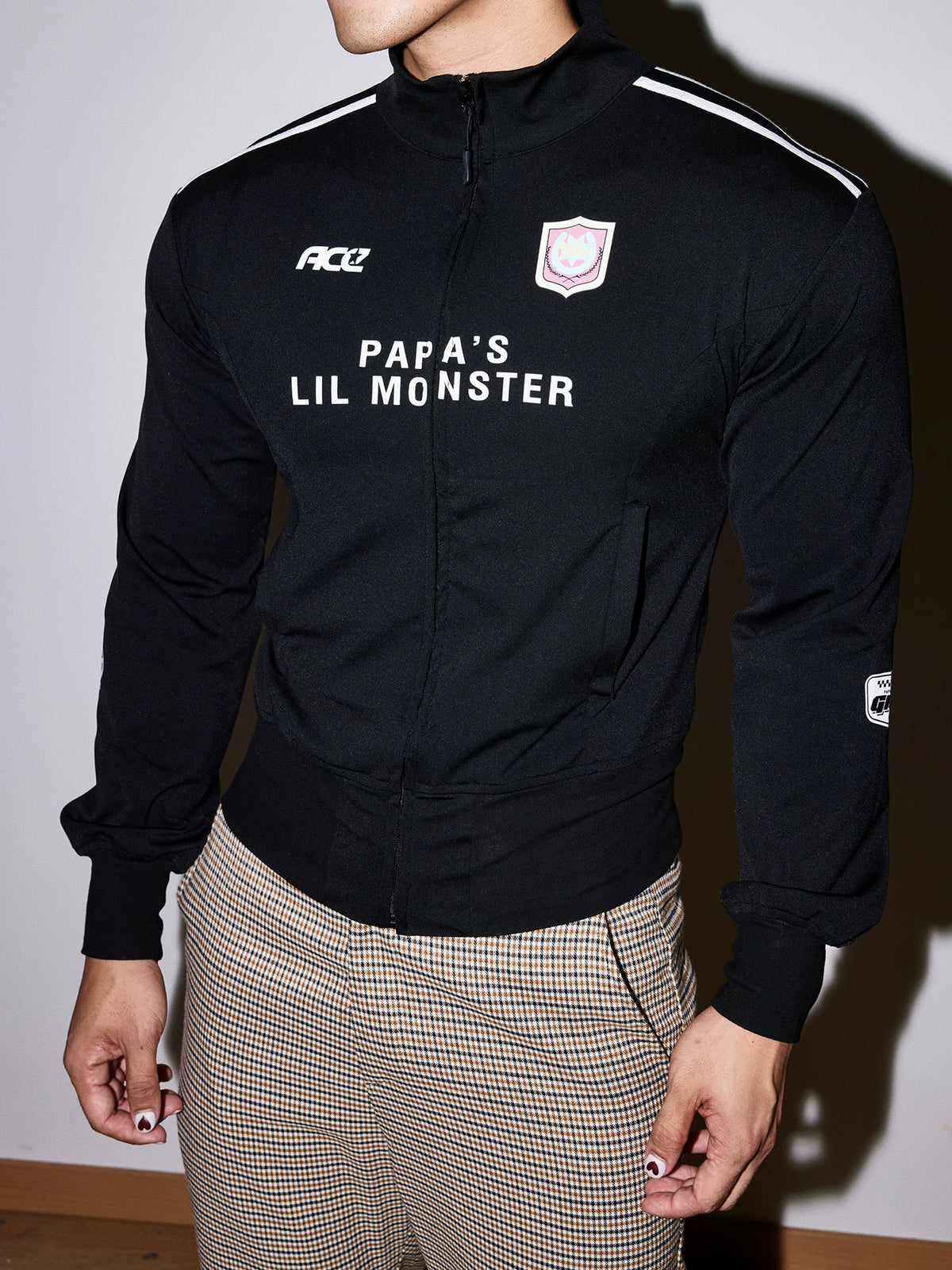Athletic Stripe Zip-Up Track Jacket