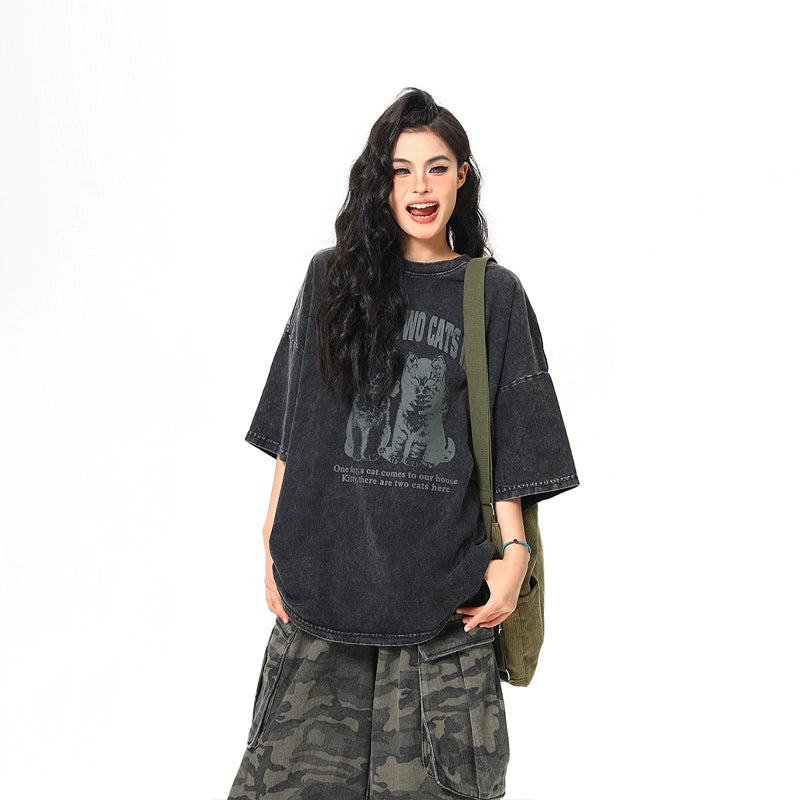 Two Cats Vintage Tee