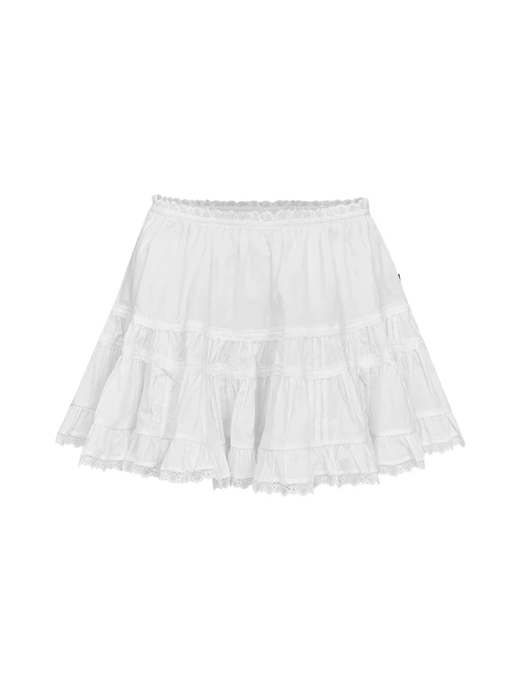 White Tiered Mini Petticoat Skirt