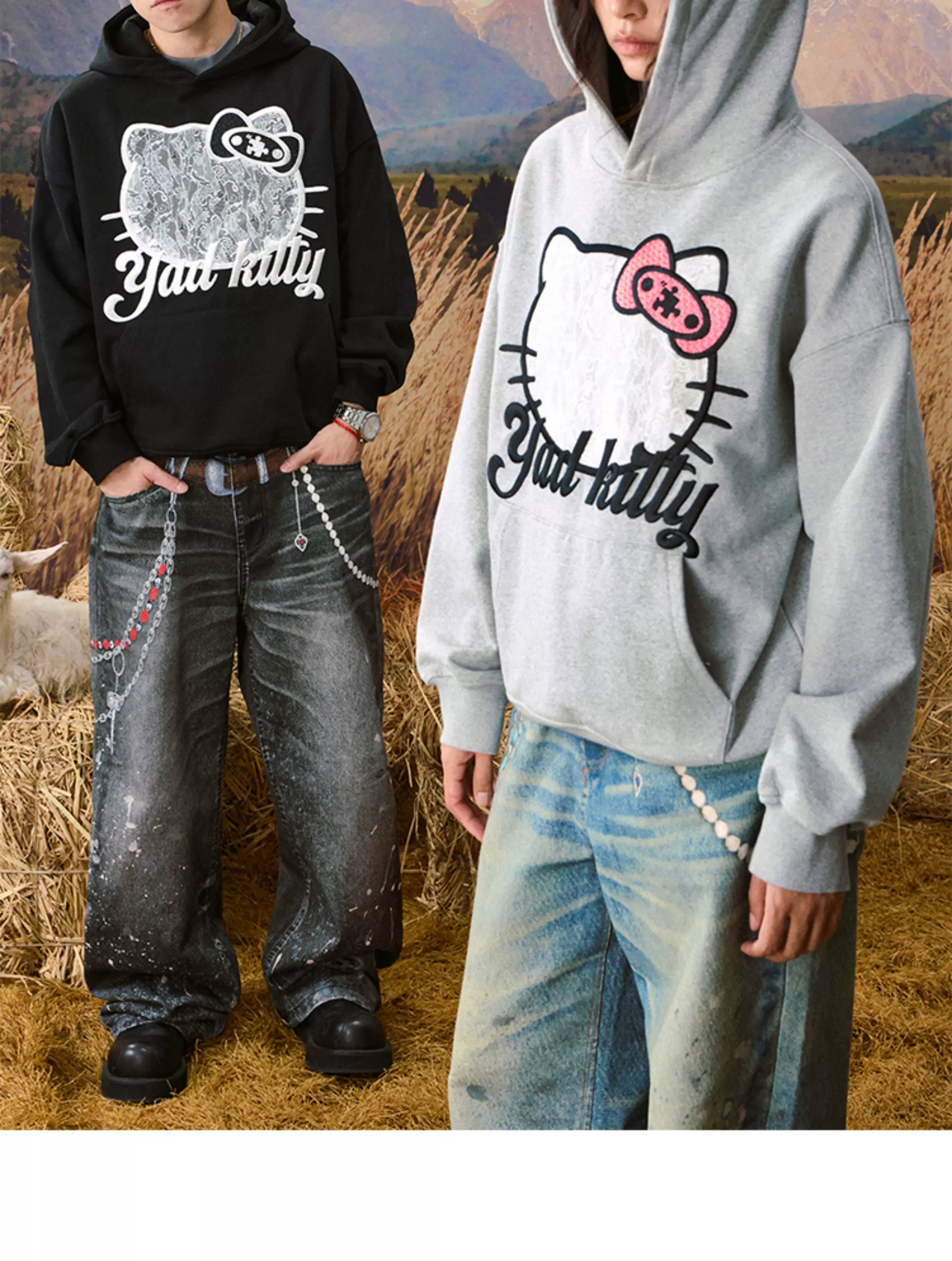 Cat Graphic Pullover Hoodie