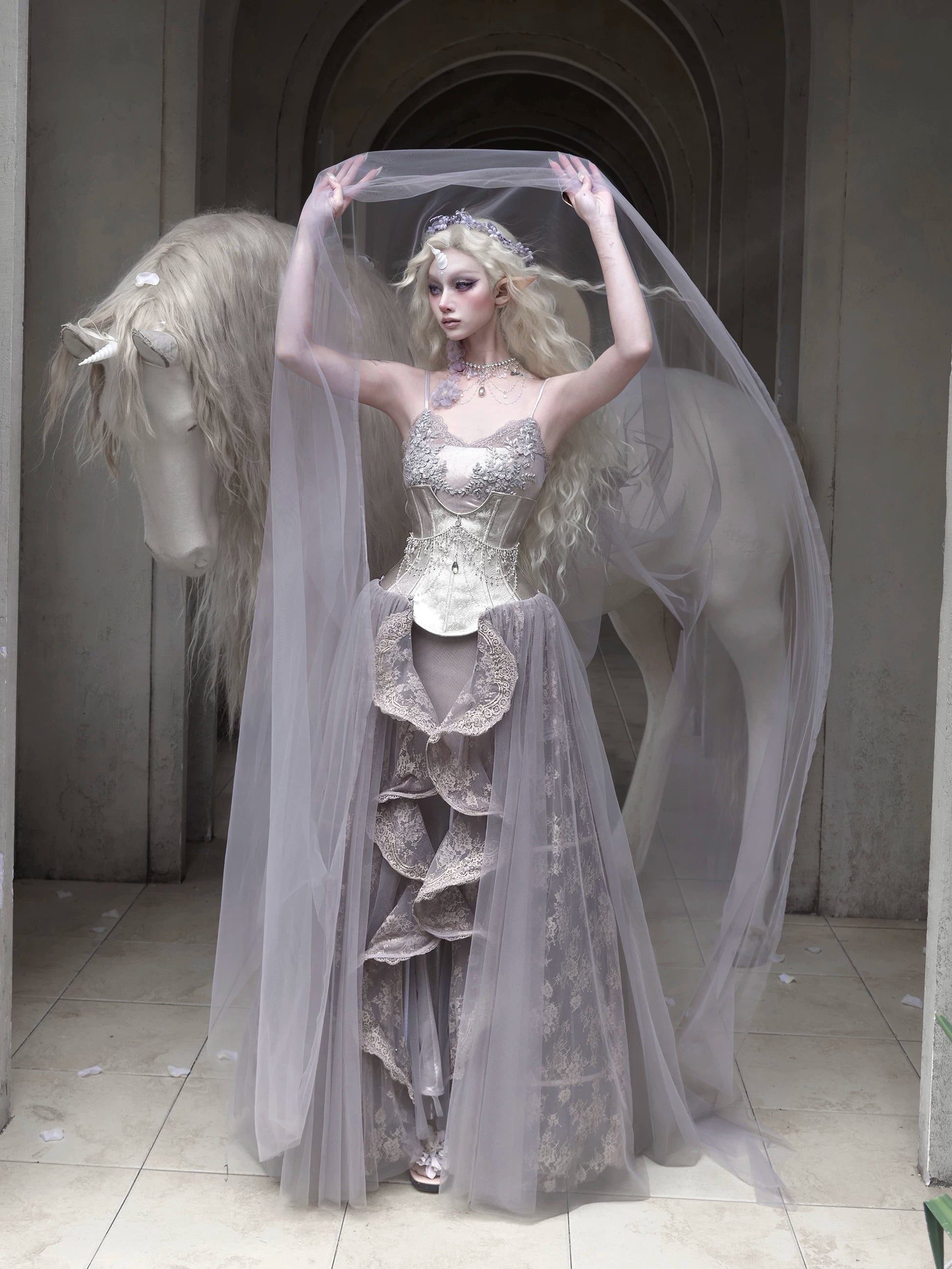 Iridescent Lilac Mermaid Gown