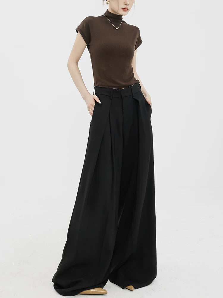 Fluid Pleated Wide-Leg Trousers
