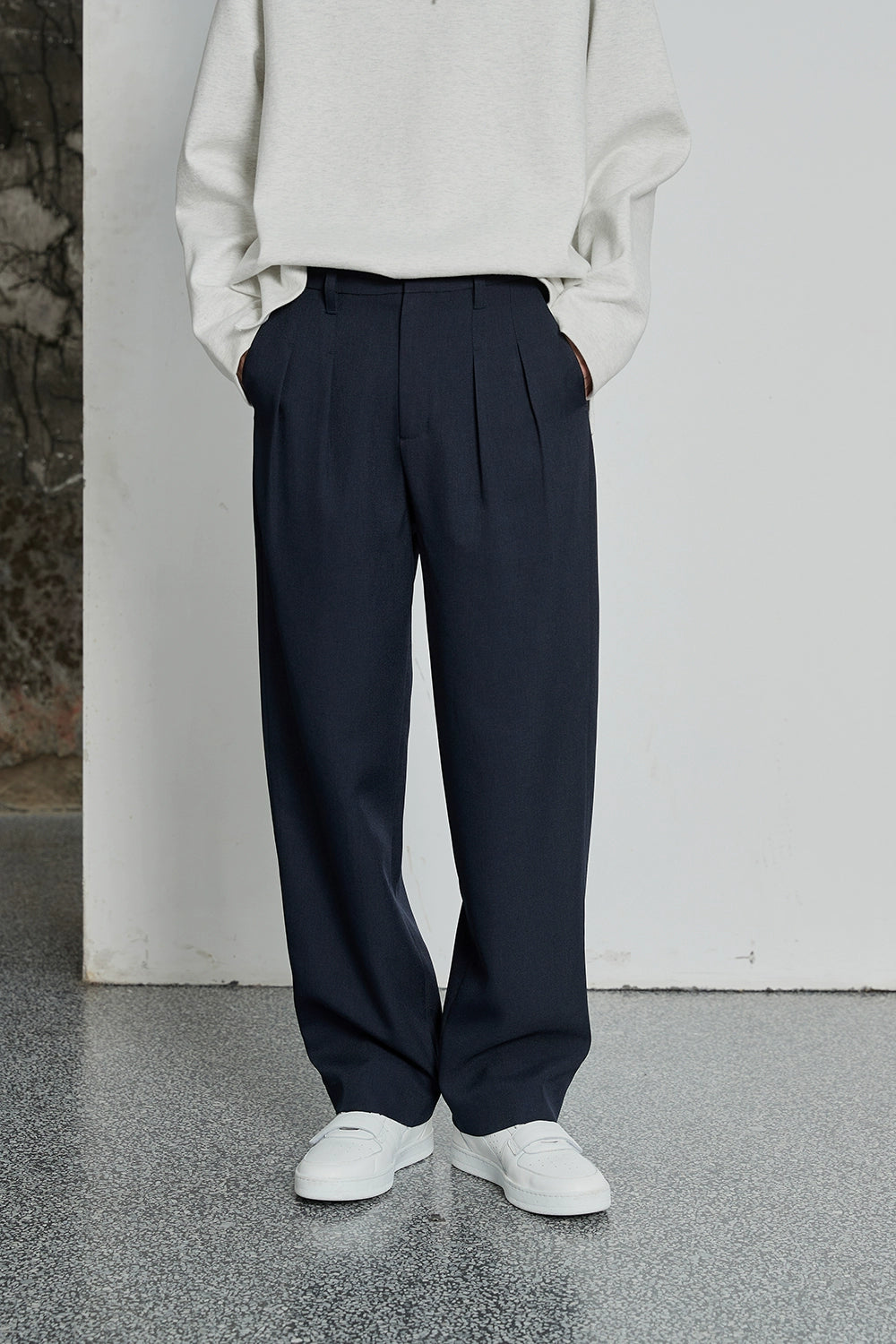 Classic Double-Pleated Dress Pants