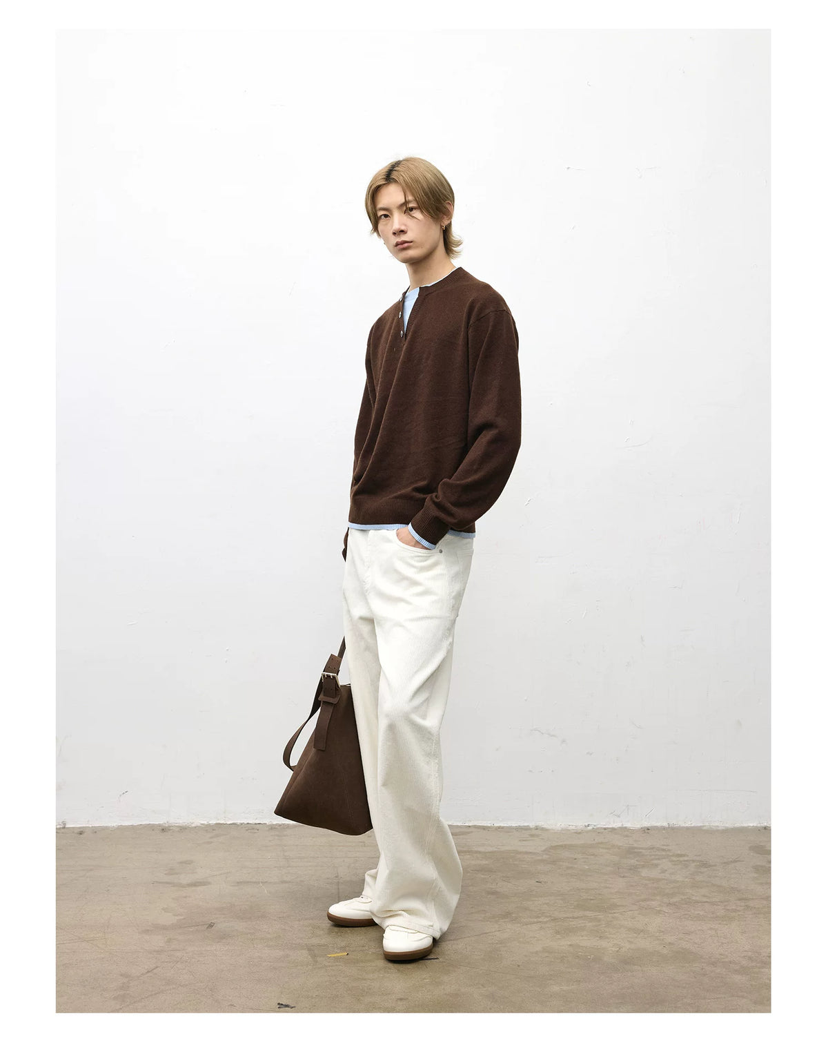 Rowan Henley Wool Knit Sweater