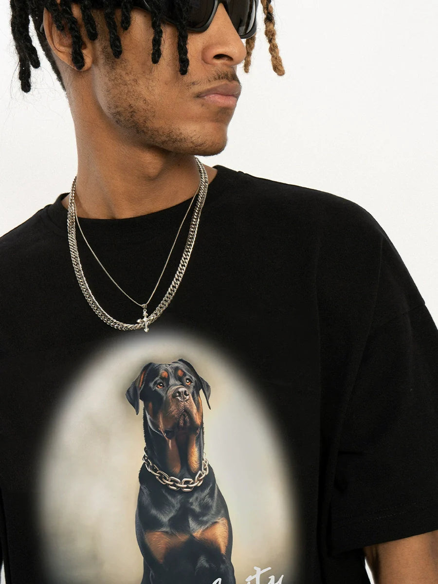 Loyal Rottweiler Dog Print Tee - chiclara