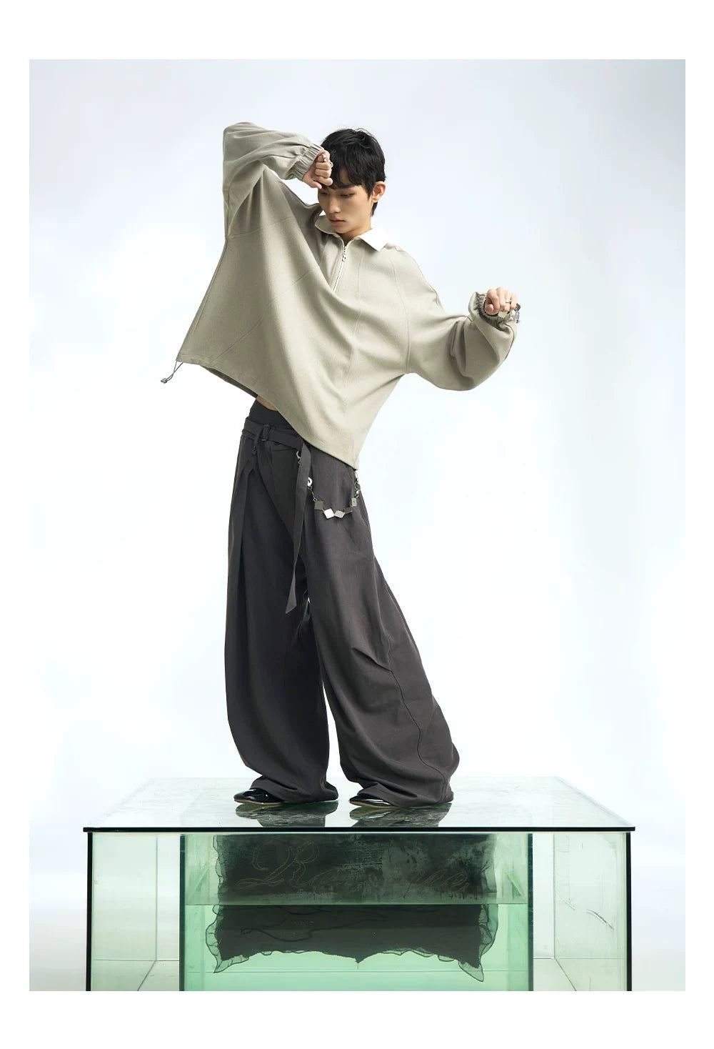 Half Zip Raglan Polo Pullover