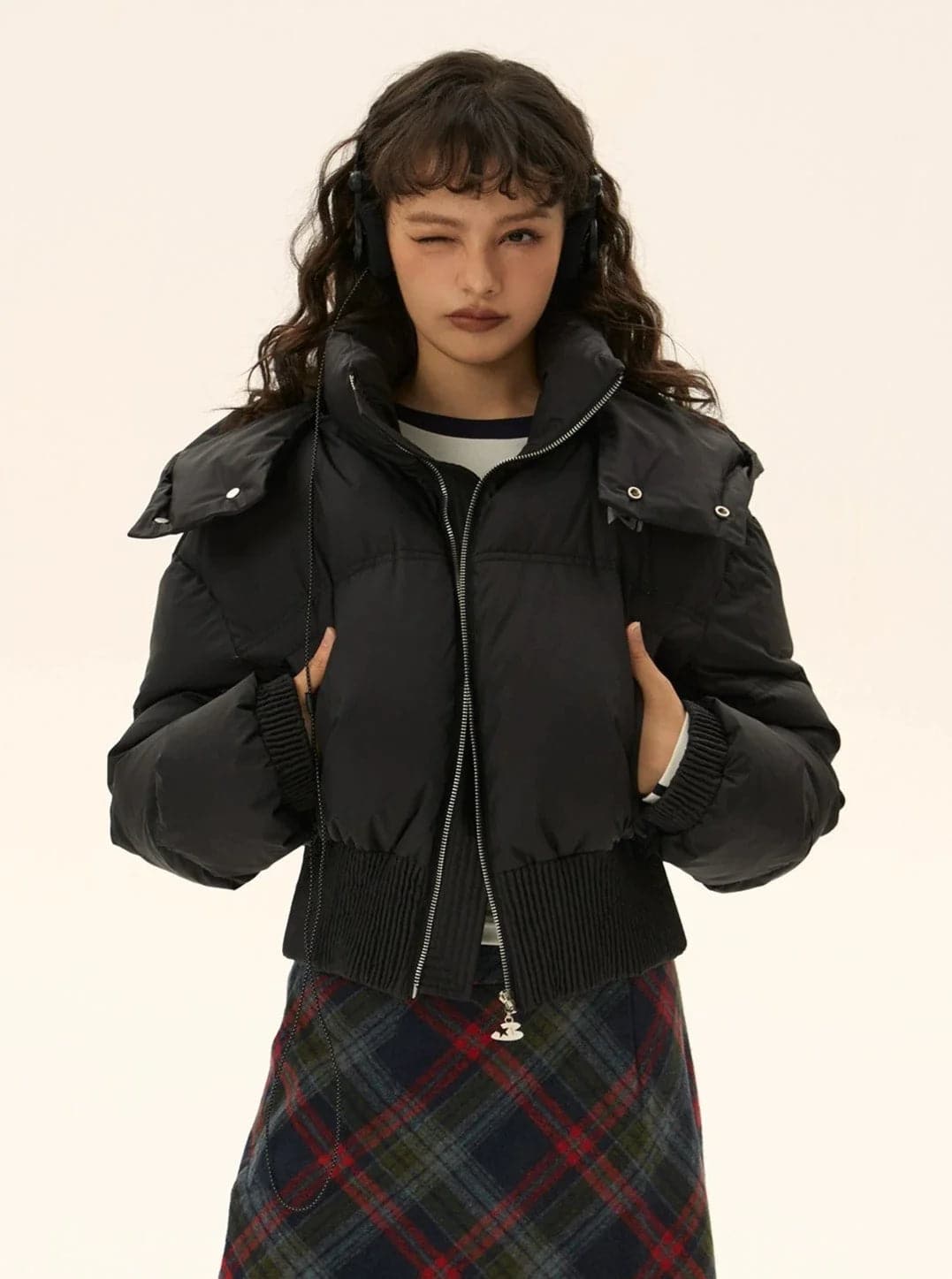 Maillard Down Jacket With Detachable Hood - chiclara