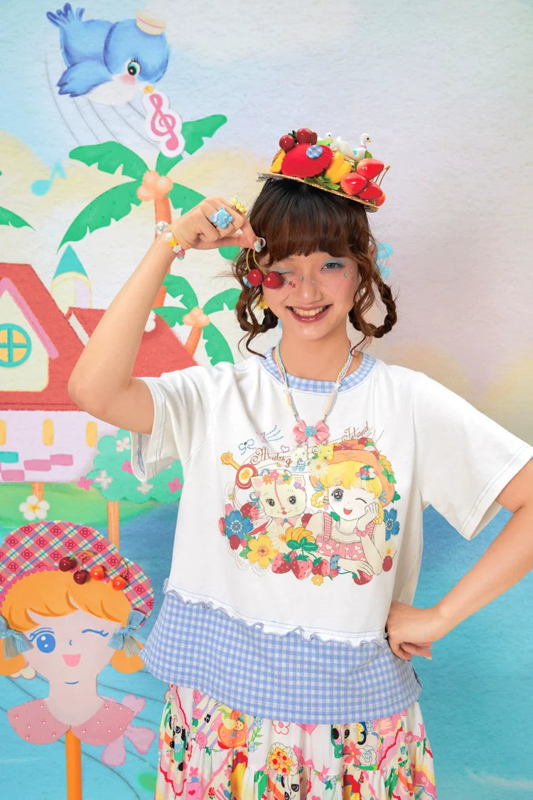 Magical Girl Gingham Summer Crop Top