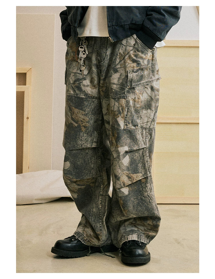 Pantalon de cargaison de chasse au camouflage boisé