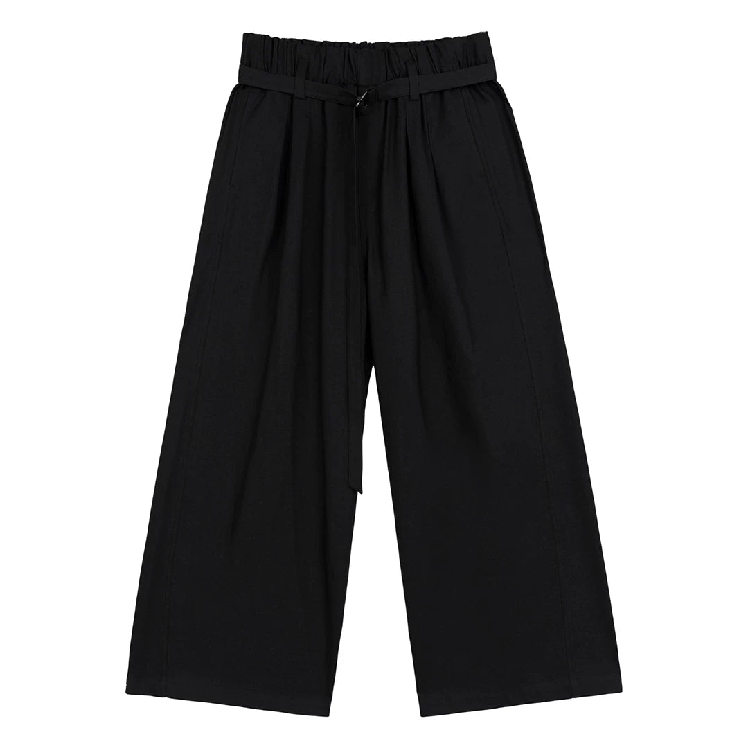 Umber Sash Pleat Wide Trousers