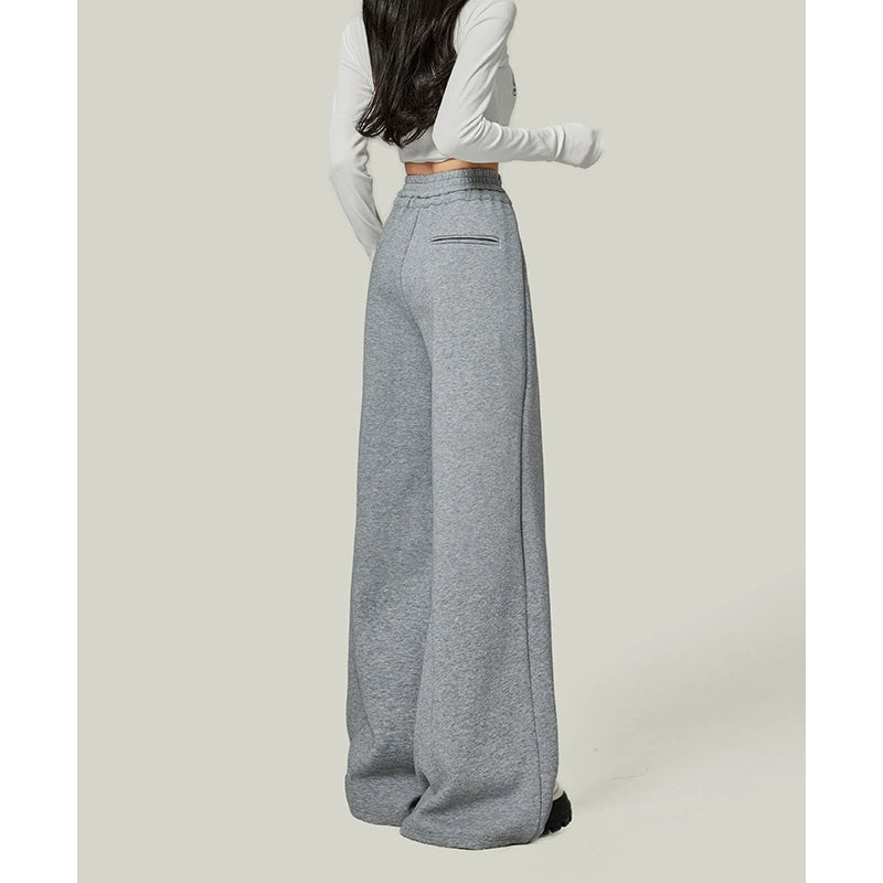 Fleece-Lined High-Waist Sweatpants - chiclara