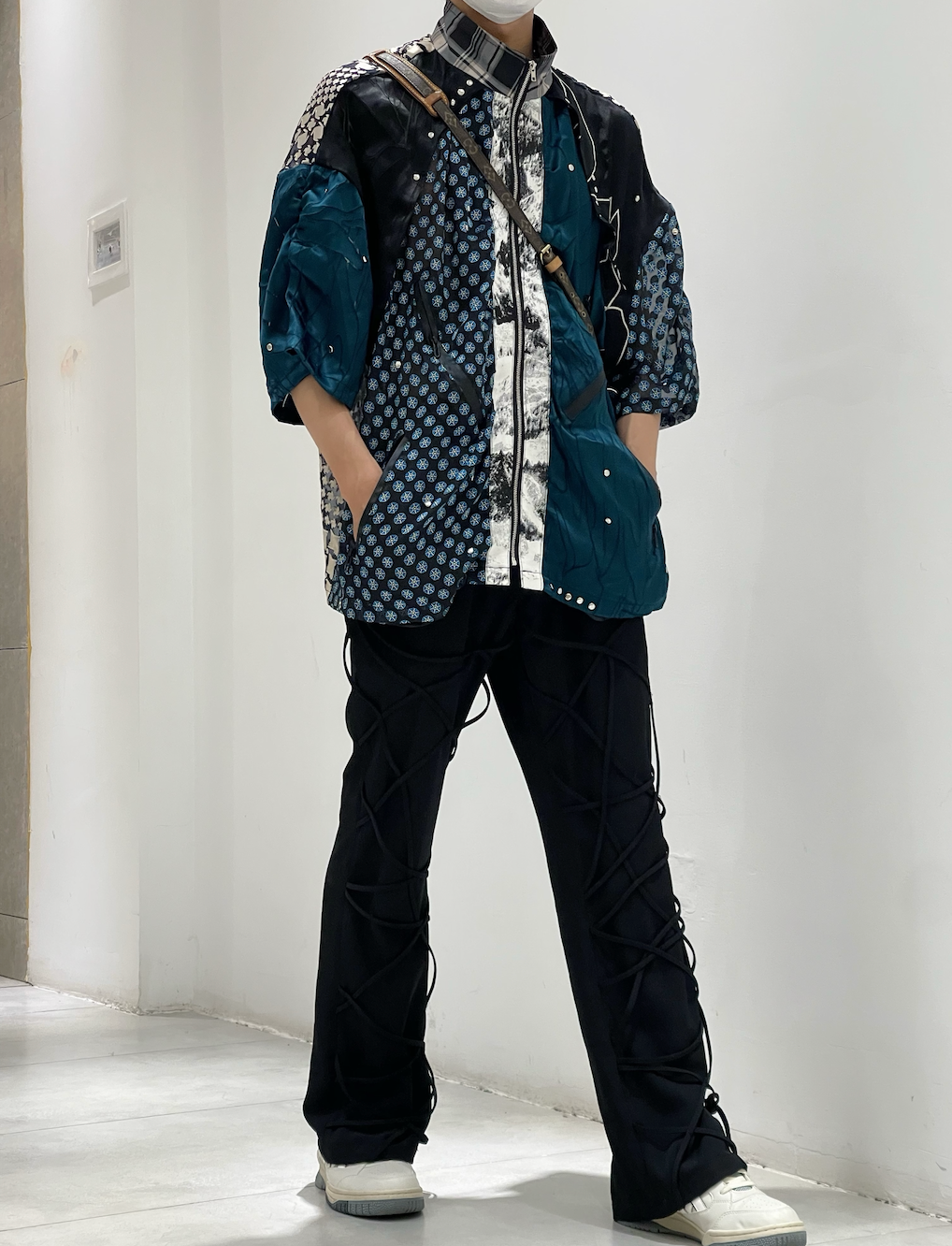 Nebula Circuit Patchwork Kimono Shirt