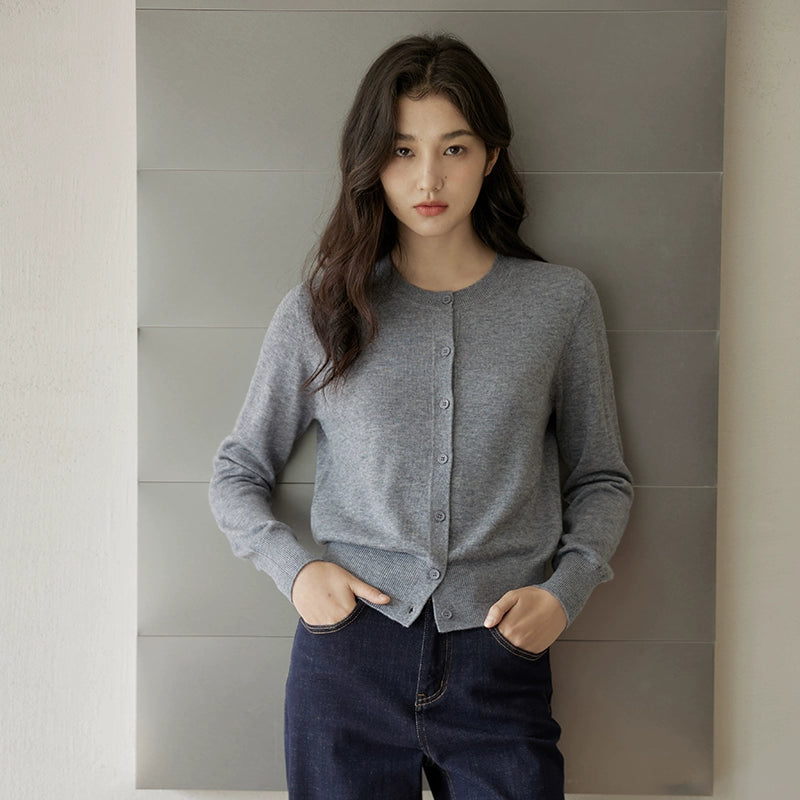 Classic Grey Button Up Cardigan