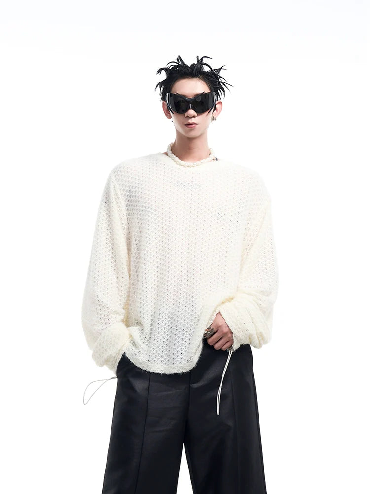 Drawstring Textured Turtleneck Sweater