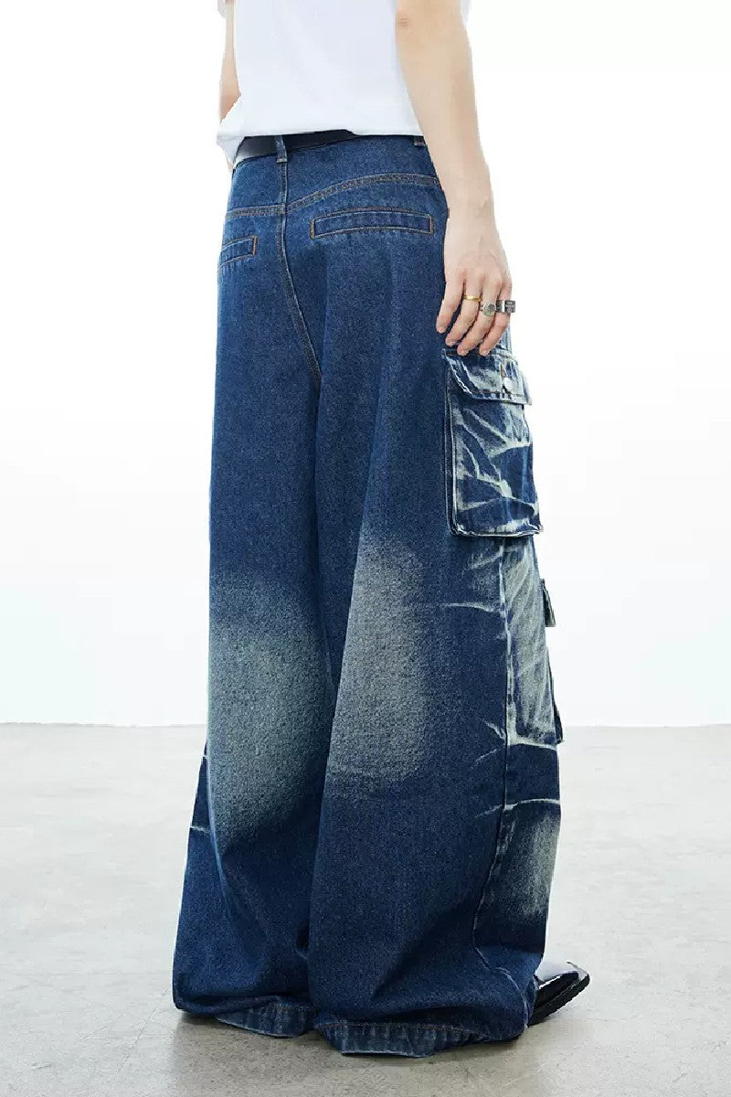 Rugged Heavy Washed Oversized Jeans - chiclara