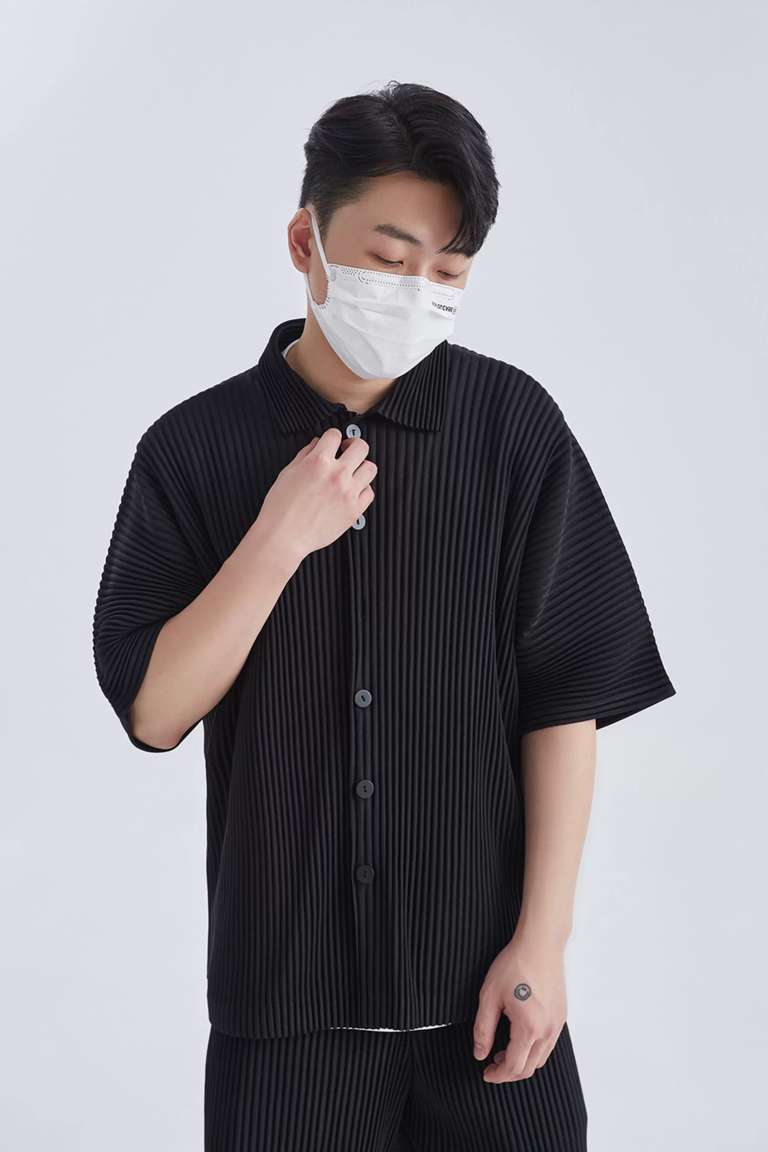 Mistfold Pleated Button Shirt