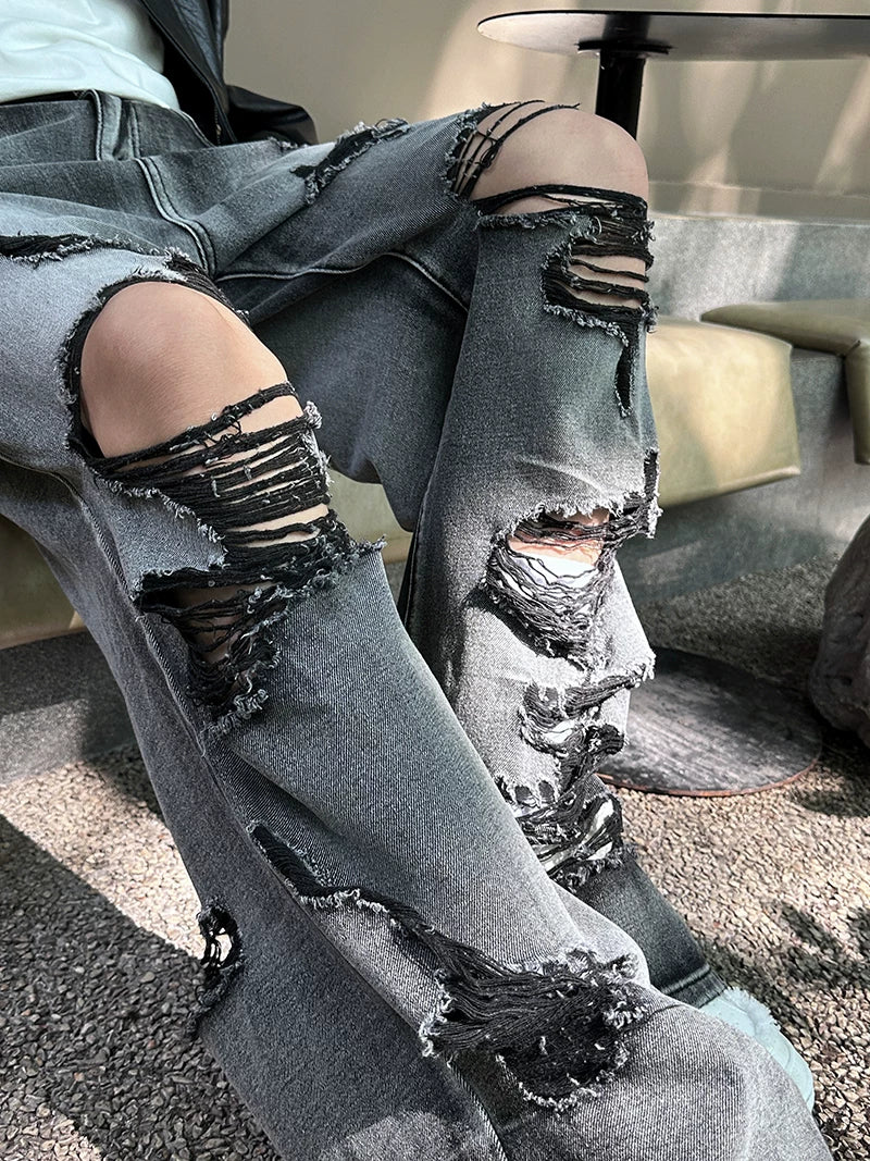 Ravaged Eclipse Shredflare Jeans