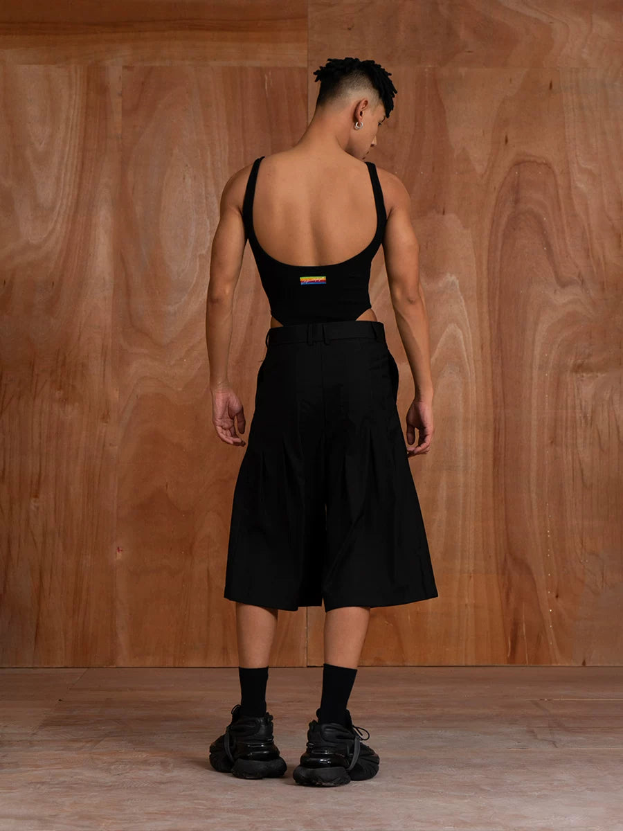 Midnight Cutaway Rib Bodysuit