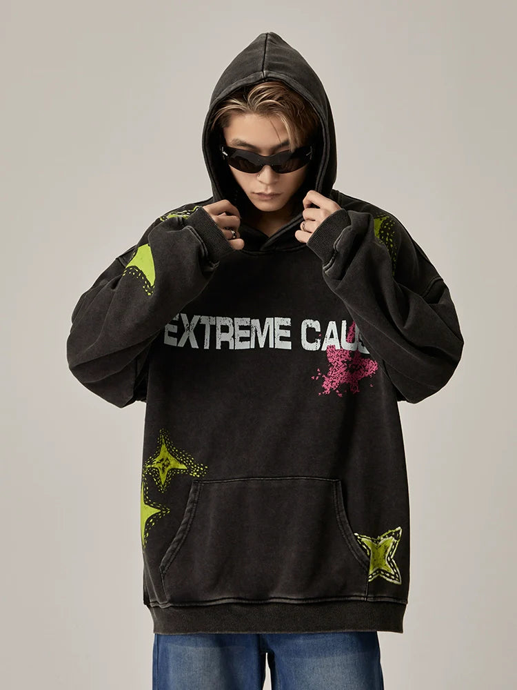 Extreme Cause Grunge Graphic Oversized Hoodie