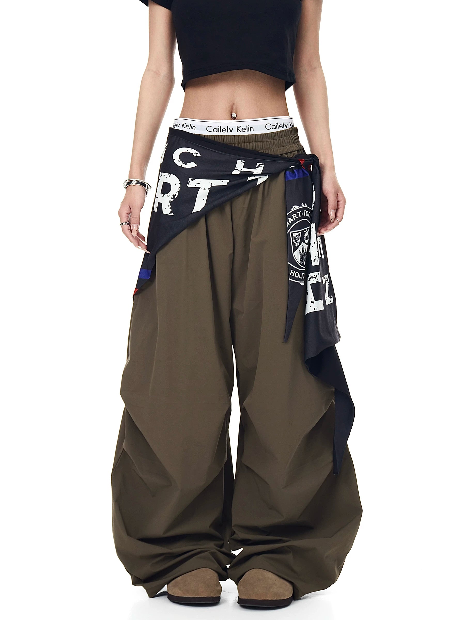 Varsity Drape Parachute Cargo Pants