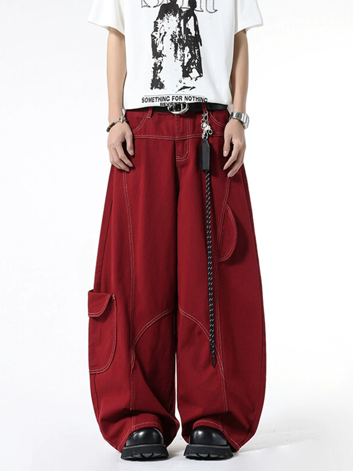 Crimson Curve Zip Cargo Pants