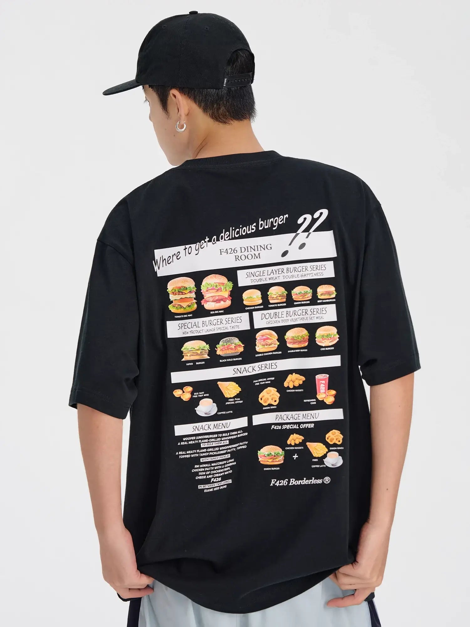 Quirky Hamburger Graphic Couple's T-Shirt - chiclara