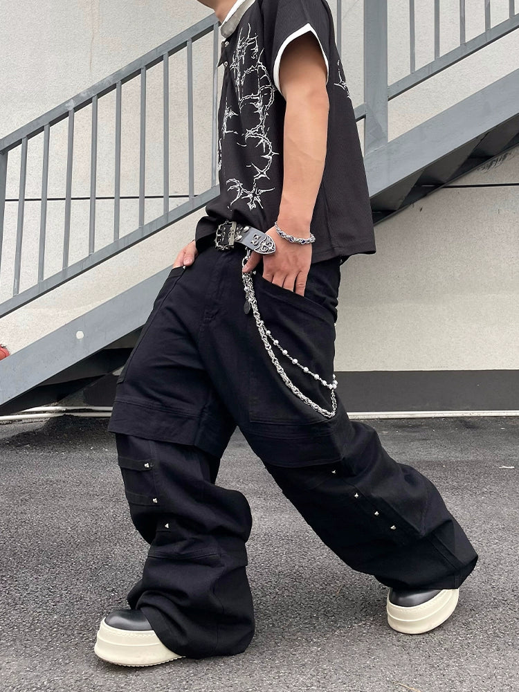 Strapped Utility Wide Leg Pants