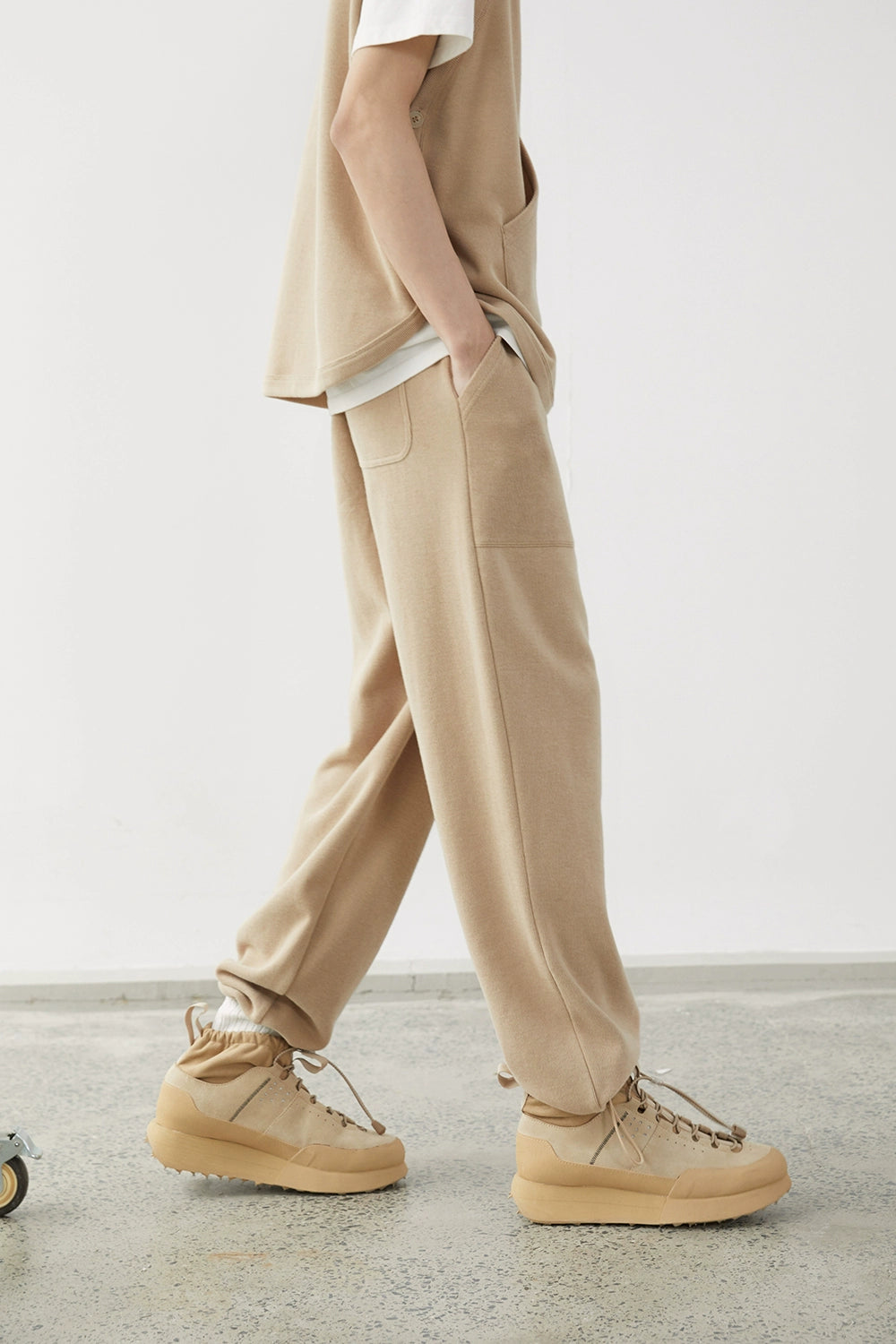 Drawstring Wide-Leg Athletic Pants