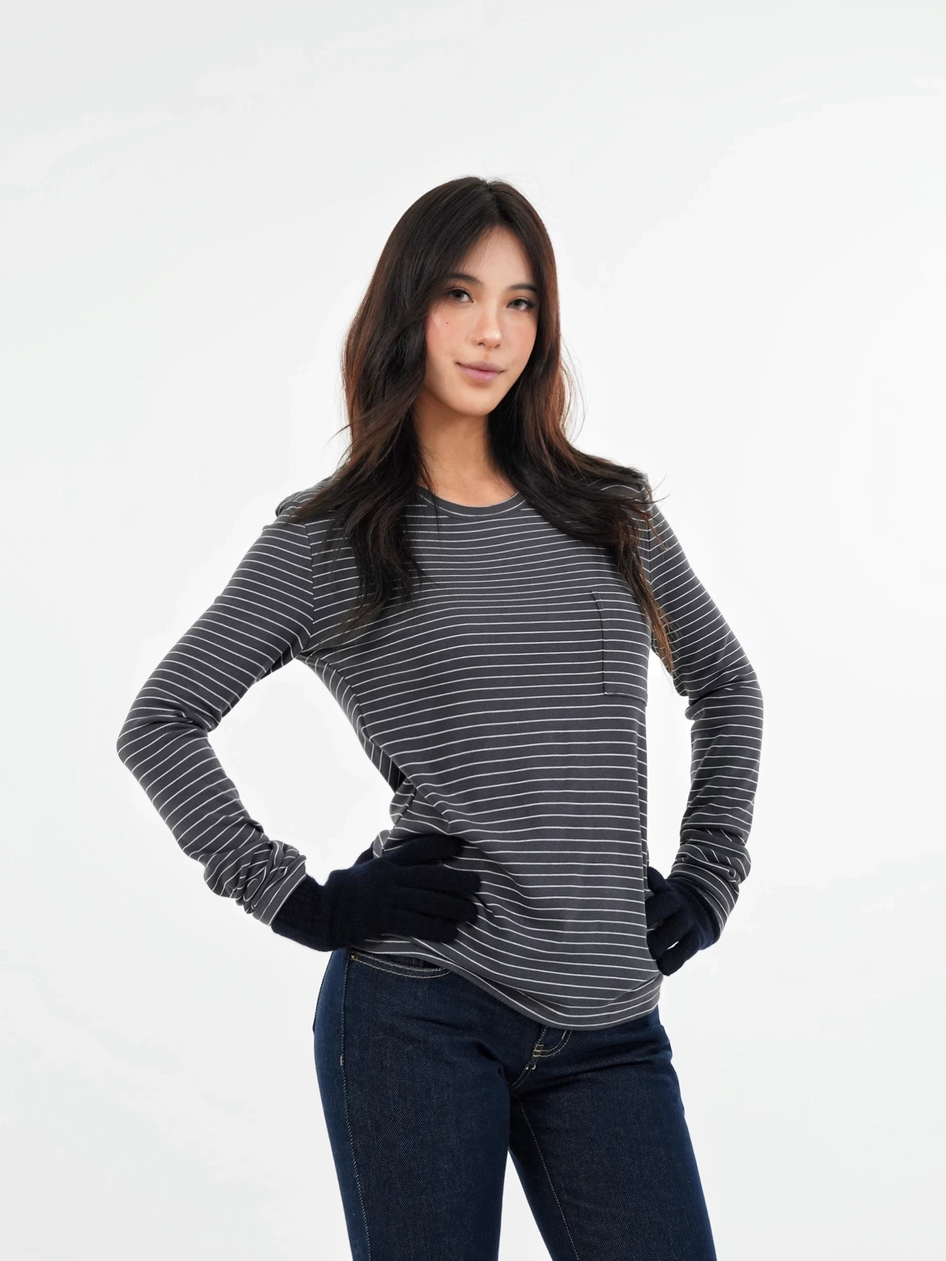 Crew Neck Casual Long-Sleeve T-Shirt