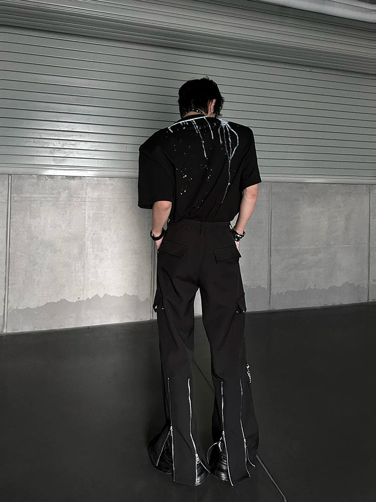Abyss Split-Zip Chain Flare Pants