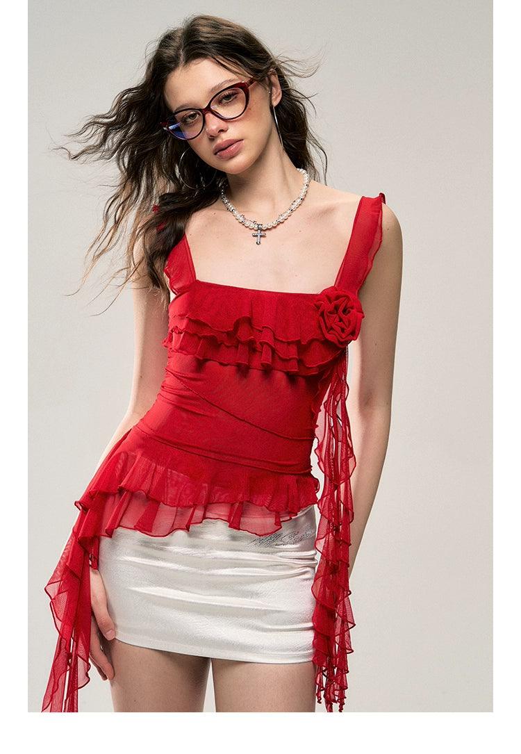 Flamenco Flair Ruffle Top