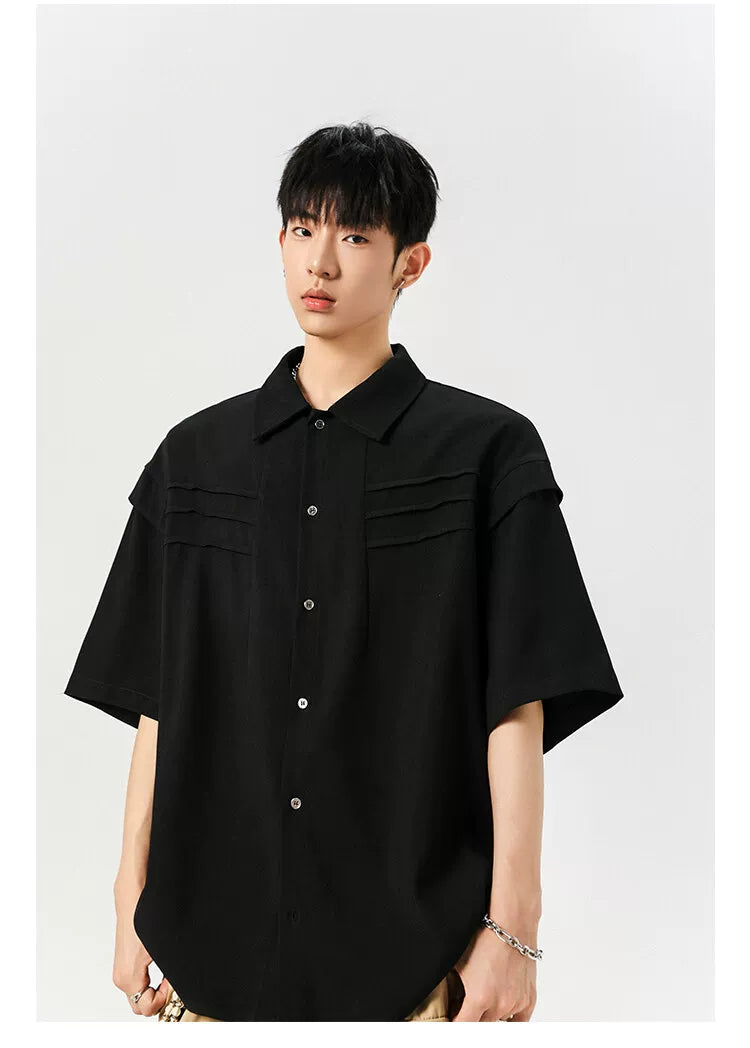 Midnight Pleat Panel Box Shirt