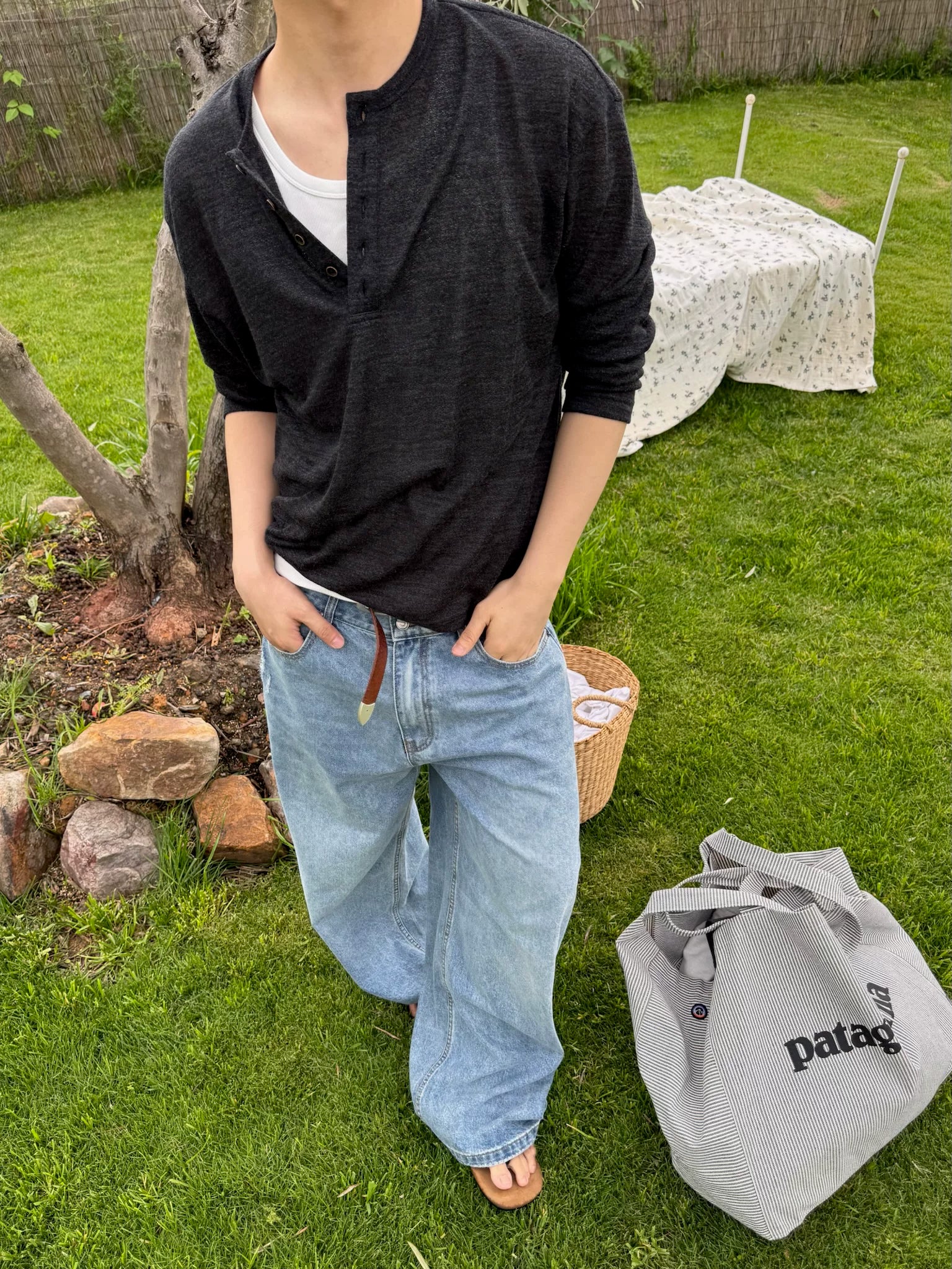 Amber Crest Henley Knit