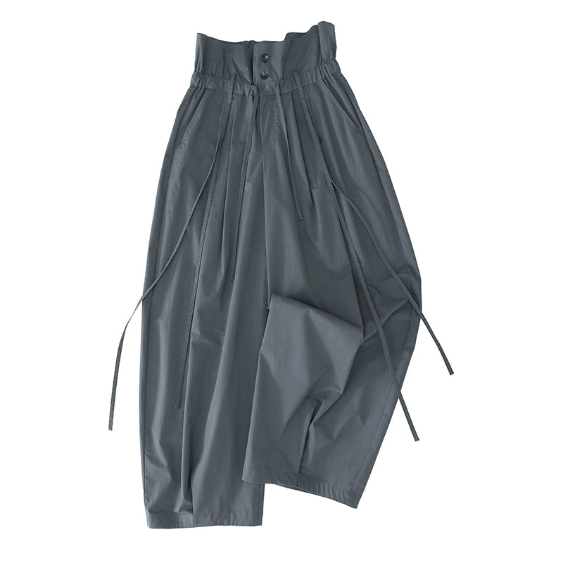 Wide-Leg Paper Bag Trousers