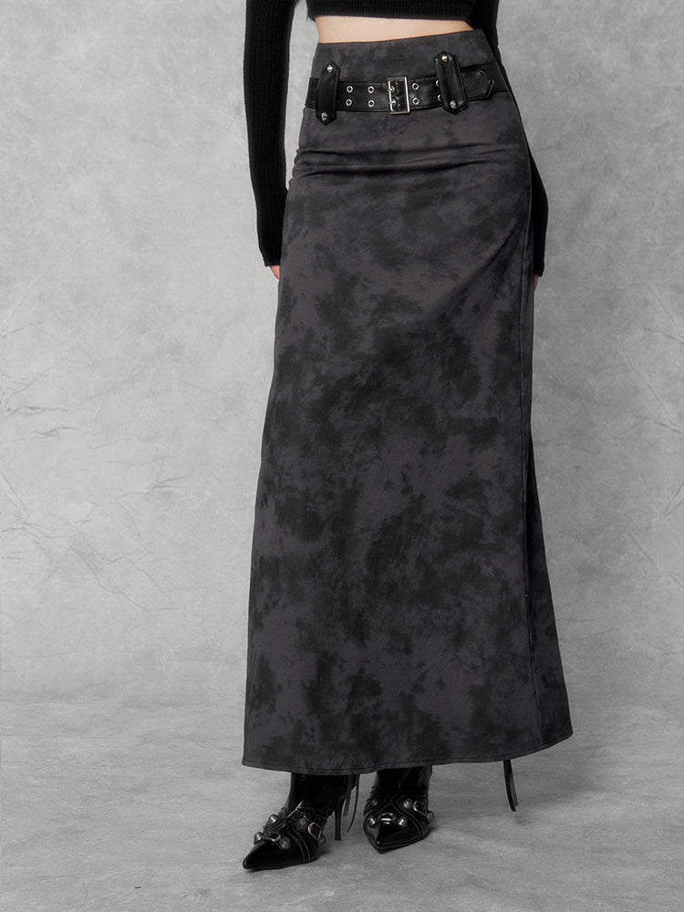 Gothic Buckle Maxi Skirt