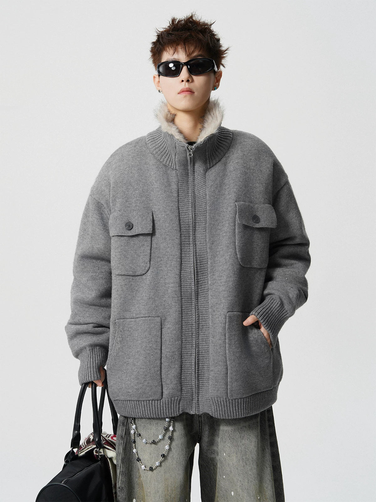Frost-Core Knit Fur Jacket