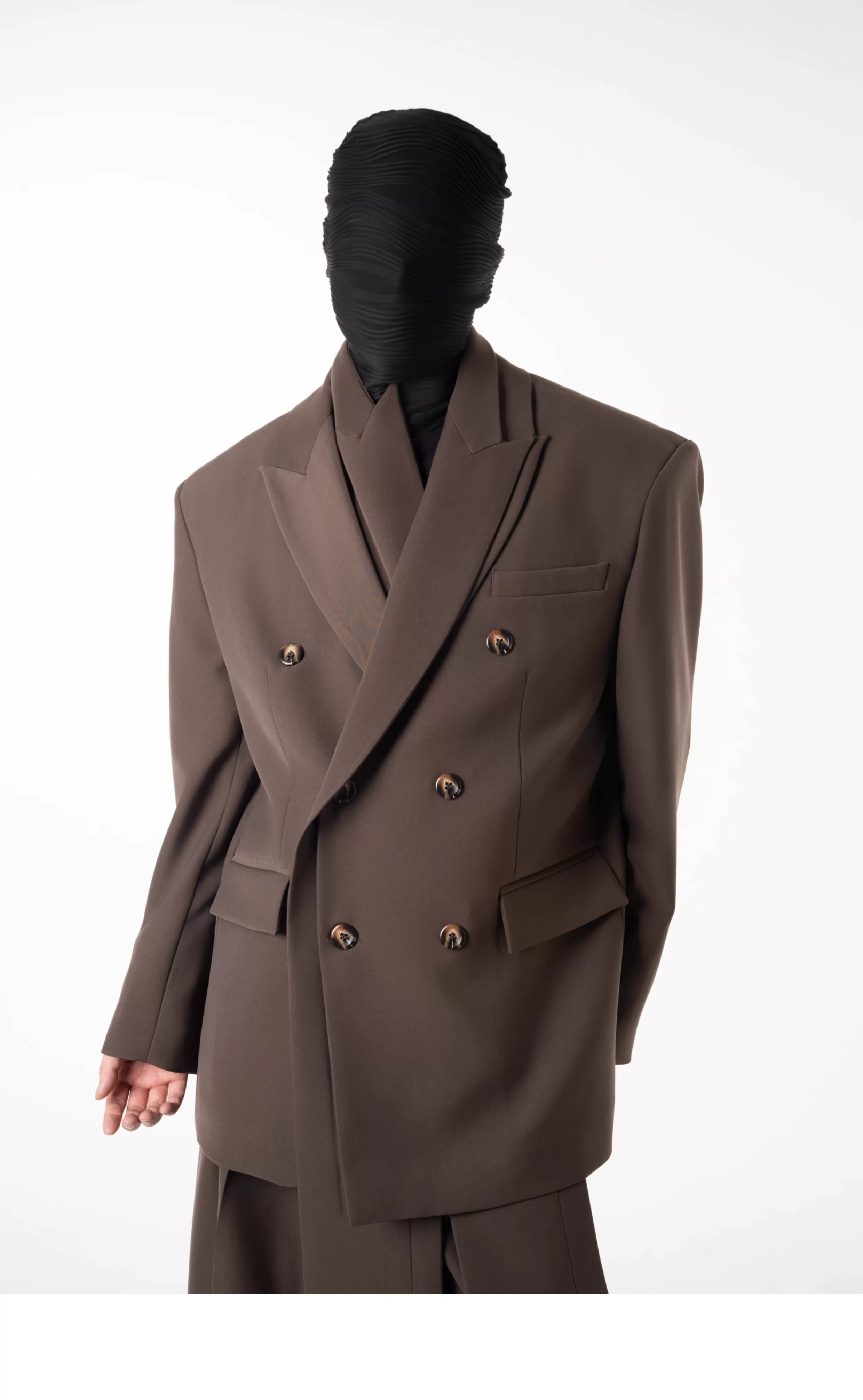 Umber Veil Layered Double-Breasted Suit