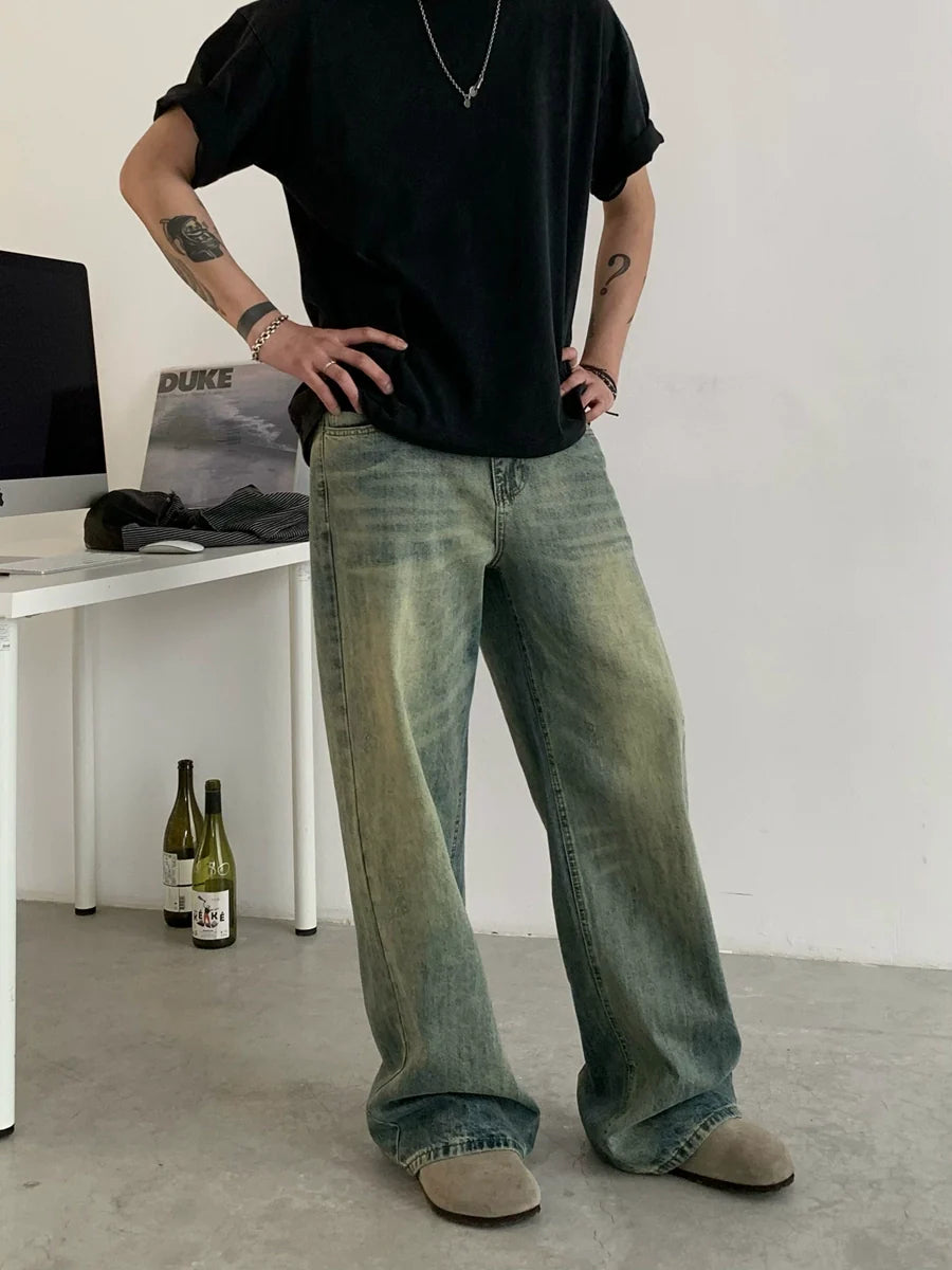 Retro Wide Leg Denim Jeans - chiclara