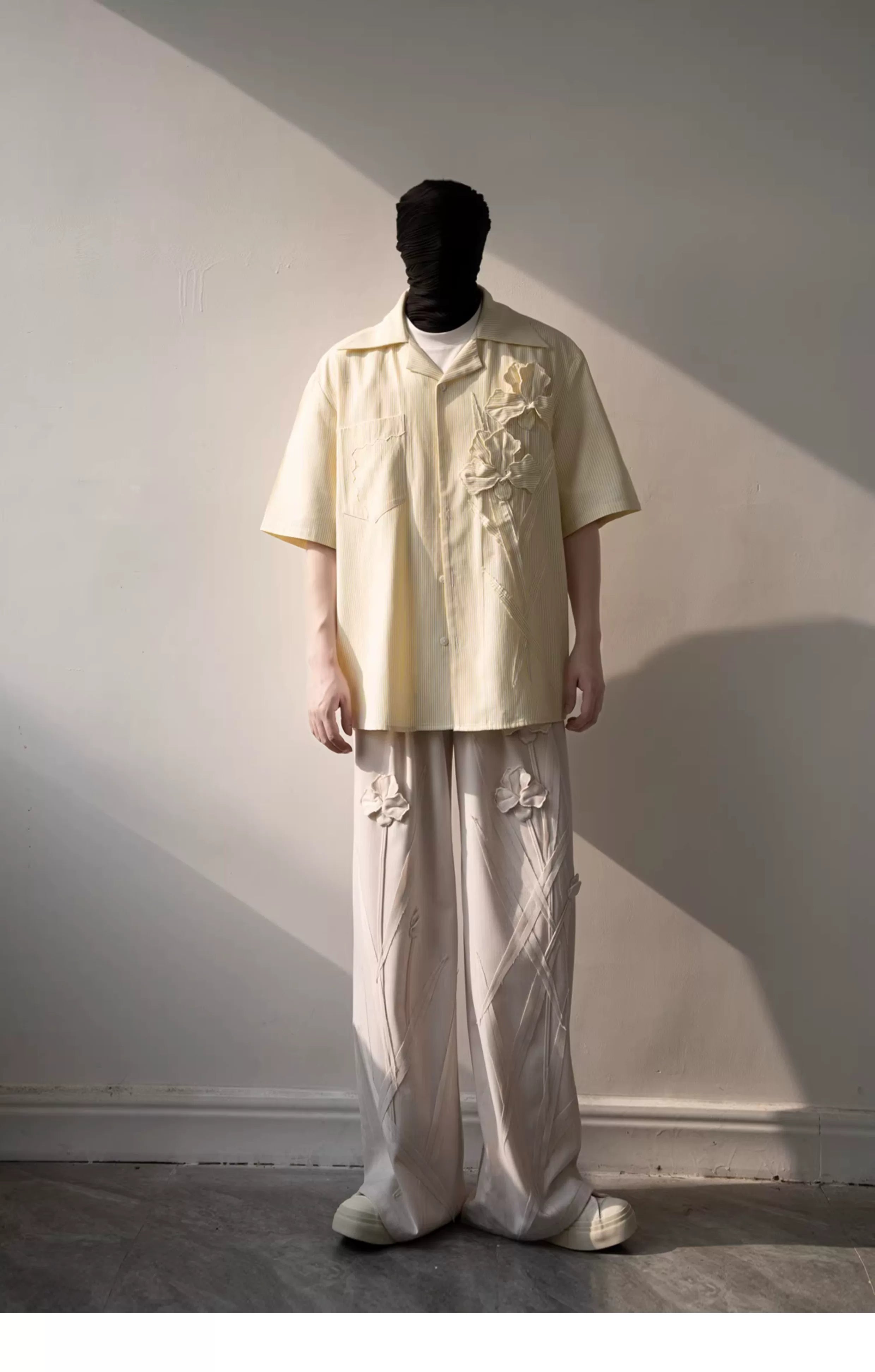 Iris Bloom Stripe Camp Shirt