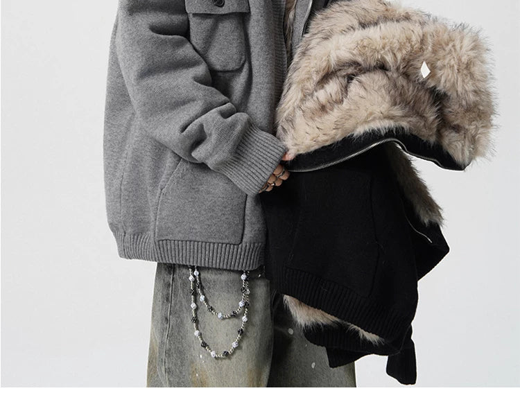 Frost-Core Knit Fur Jacket