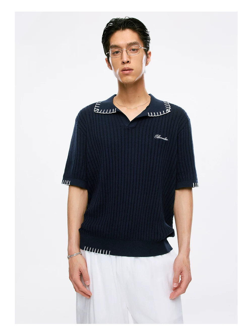 Heritage Whipstitch Ribbed Polo Knit