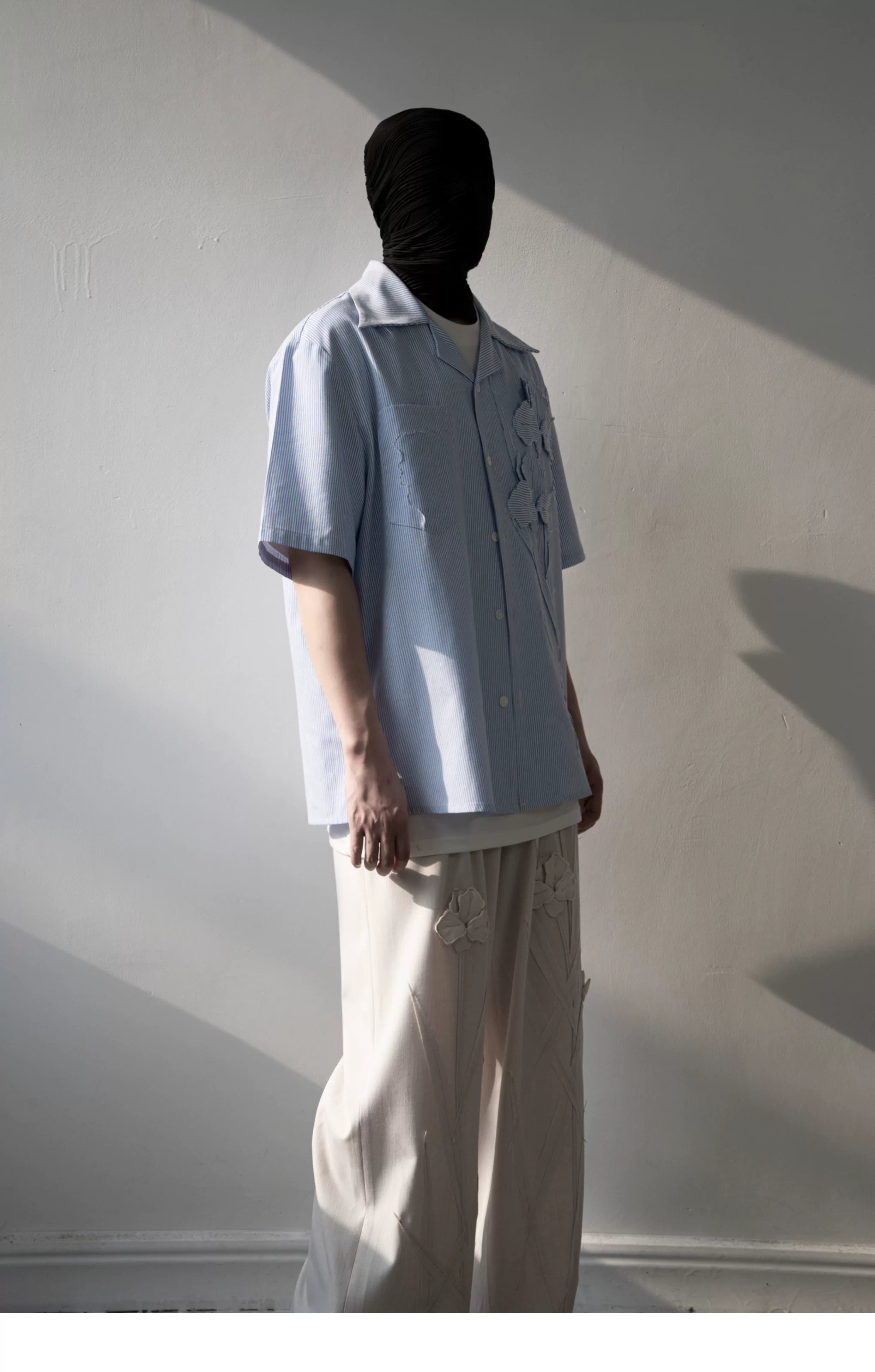 Iris Bloom Stripe Camp Shirt