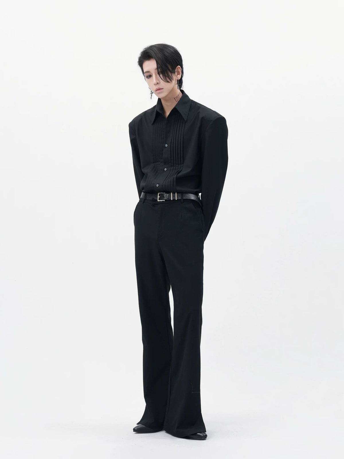 Pintuck Tuxedo Front Shirt