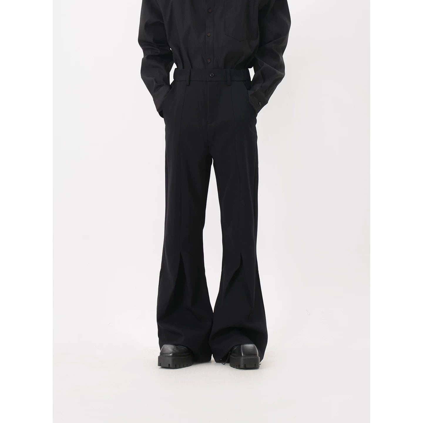 Slate Crease Sculpted Flare Trousers
