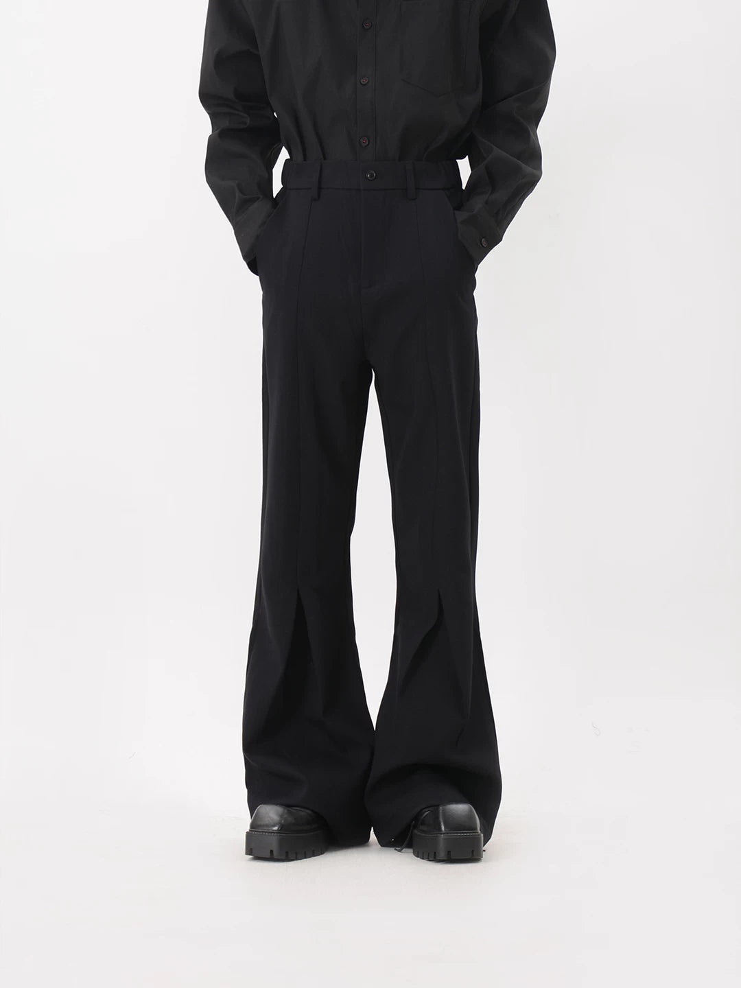 Slate Crease Sculpted Flare Trousers
