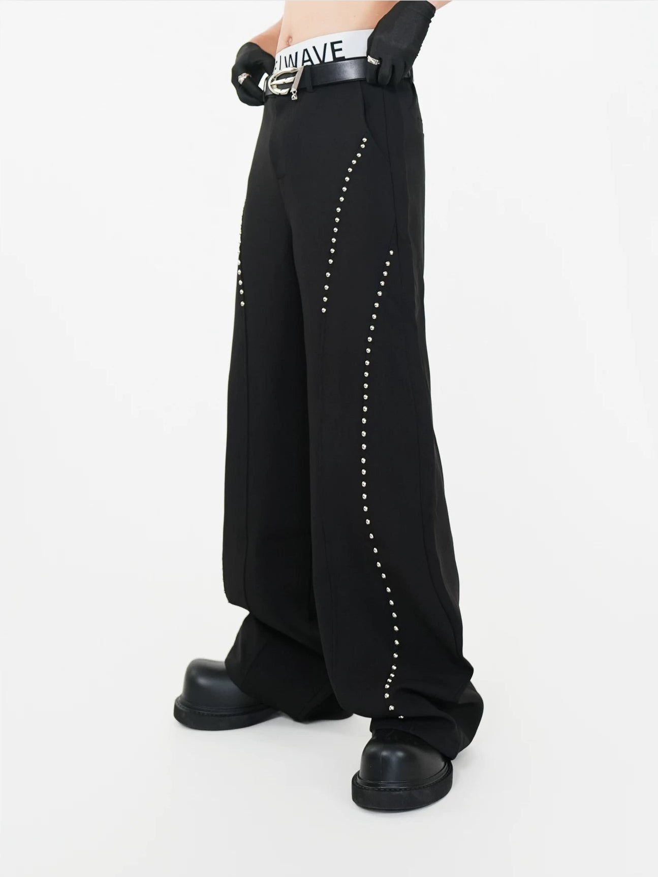 Satellite Stud Ultra‑Wide Trousers