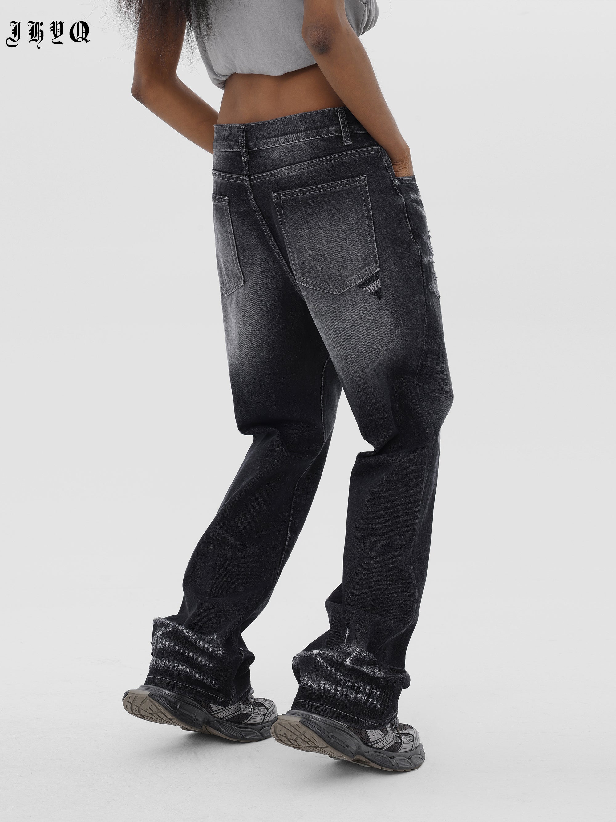 Scratched Denim Jeans - chiclara